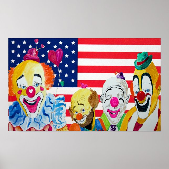 Affiches Clowns Love America Print (Devant)
