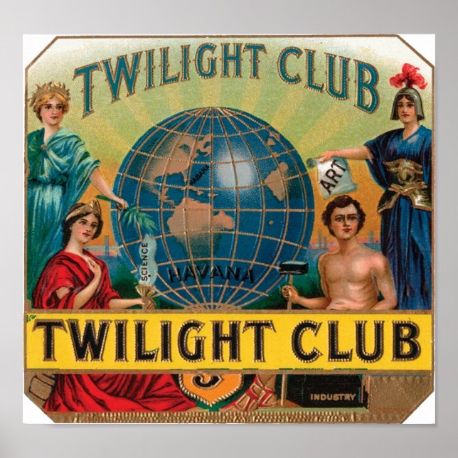 Affiches Club Cigar Étiquette (Devant)