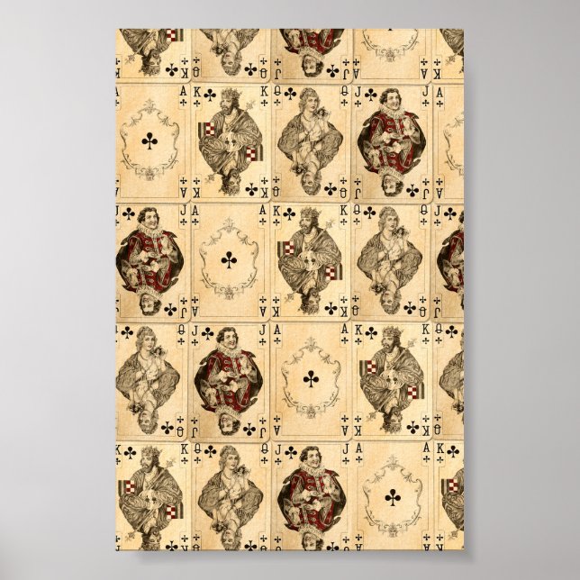 Affiches Club vintage Queen Jack King Ace Collage (Devant)