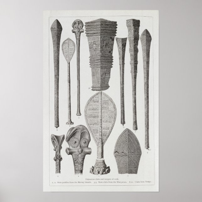 Affiches Clubs polynésiens et insignes de rang (Devant)