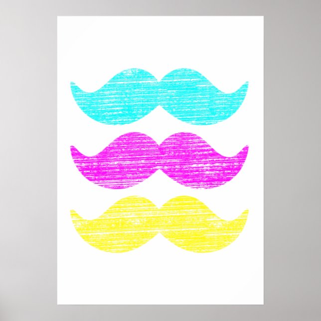 Affiches CMY Mustaches (style presse-lettres) (Devant)