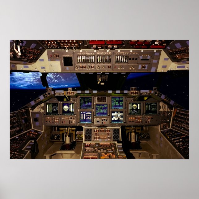 AFFICHES COCKPIT DE LA NAVETTE SPATIALE (Devant)