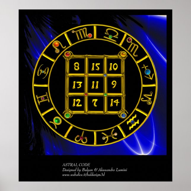 Affiches CODE ASTRAL, CARRÉ MAGIQUE 33 Zodiac Astrology Cha (Devant)
