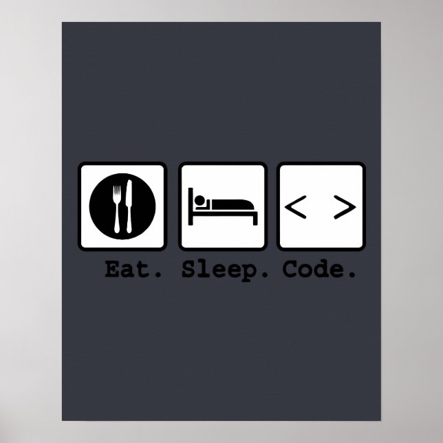 Affiches code de sommeil manger Nerd (Devant)