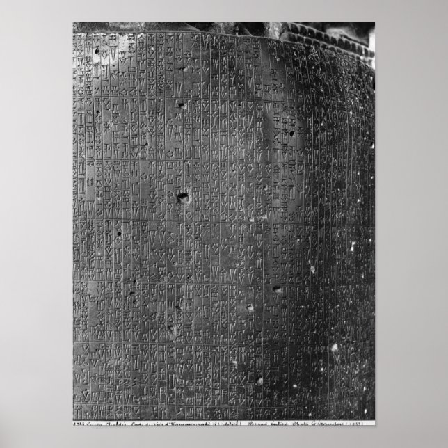 Affiches Code of Hammurabi, detail of column inscription (Devant)