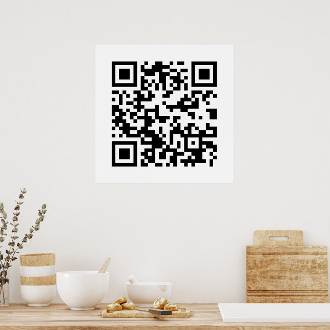Affiches Code QR, Code de réponse rapide, noir et blanc (Cuisine)