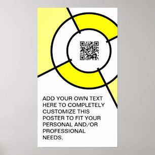 Affiches code QR du bullseye jaune
