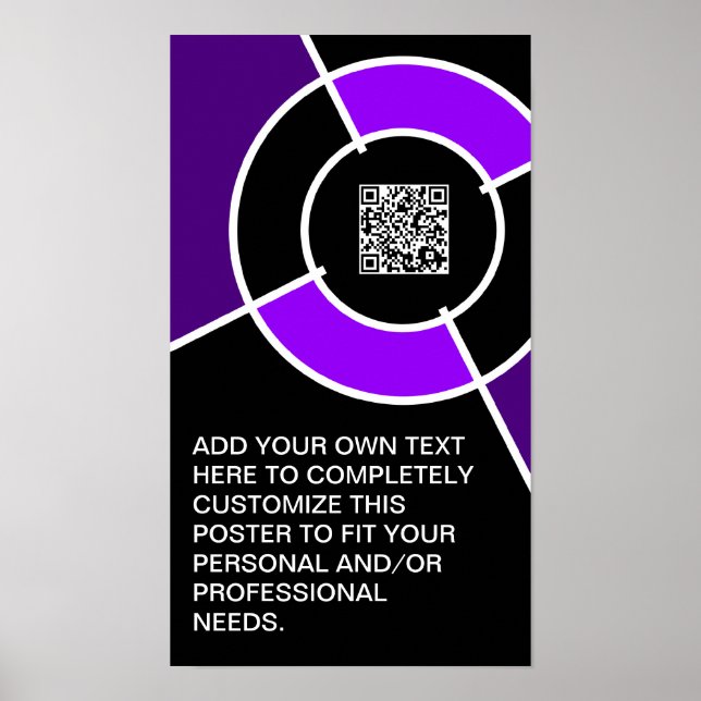 Affiches code QR du bullseye mauve (Devant)
