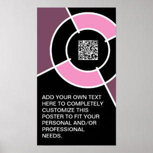 Affiches code QR du bullseye rose
