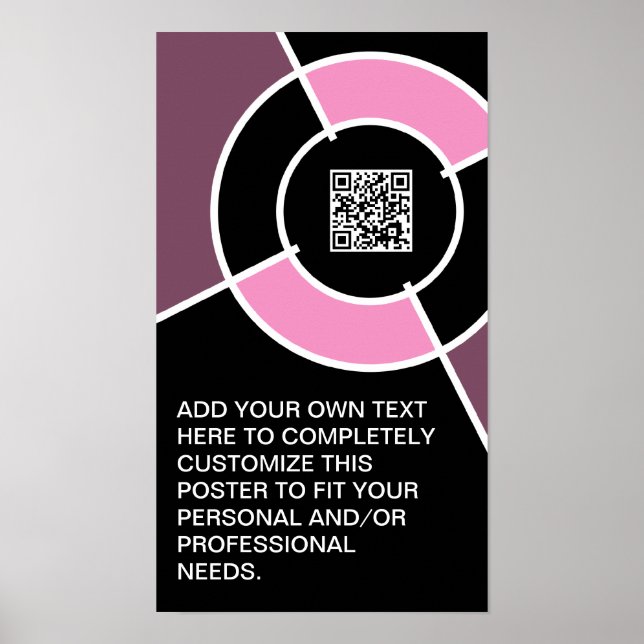 Affiches code QR du bullseye rose (Devant)