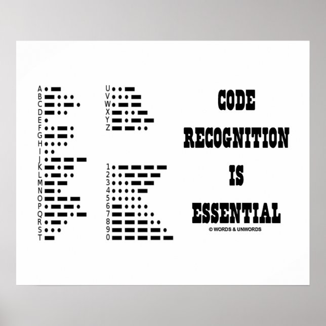 Affiches Code Recognition Is Essential (Code Morse) (Devant)