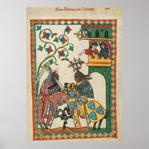 Affiches Codex Manesse Graf Friedrich von Leiningen