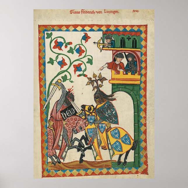 Affiches Codex Manesse Graf Friedrich von Leiningen (Devant)