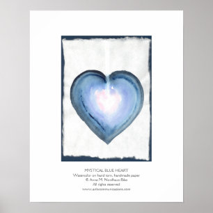 Affiches Coeur bleu mystique