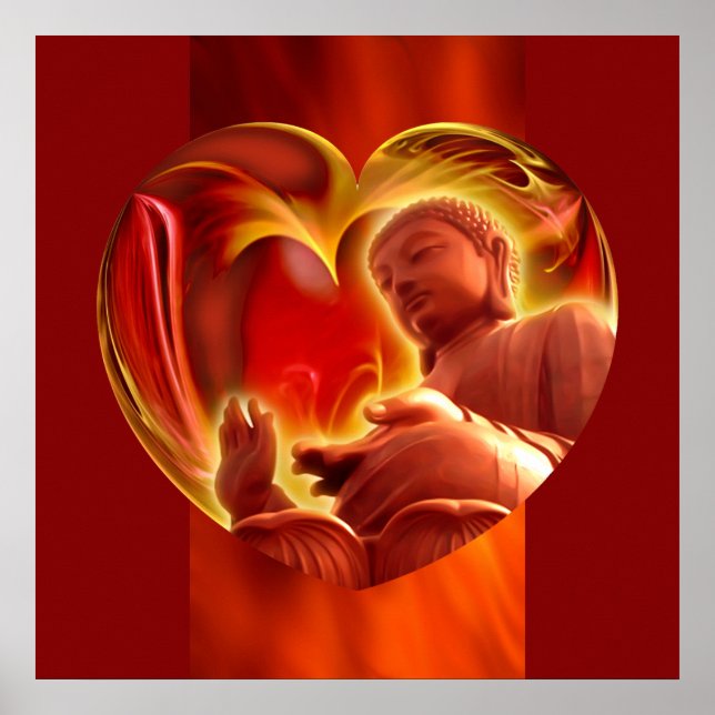 Affiches Coeur BUDDHA | feu rouge (Devant)