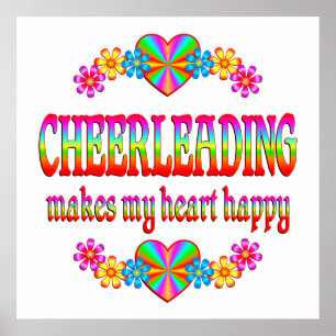 Affiches Coeur Cheerleading heureux
