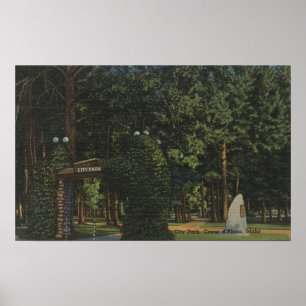 Affiches Coeur d'Alene, ID - Vue du parc de la ville