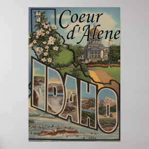 Affiches Coeur d'Alene, Idaho - Scènes de grandes lettres