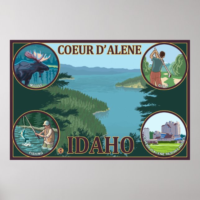 Affiches Coeur D'Alene, IdahoAffiche touristique (Devant)