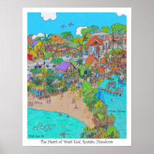 Affiches Coeur du West End #6, Roatan, Honduras