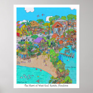 Affiches Coeur du West End #6, Roatan, Honduras
