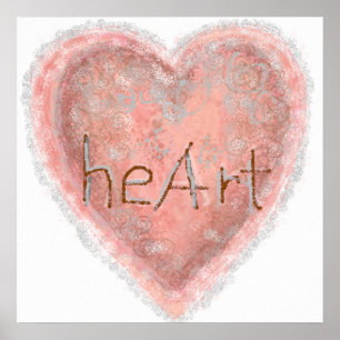 Affiches Coeur rose Valentine