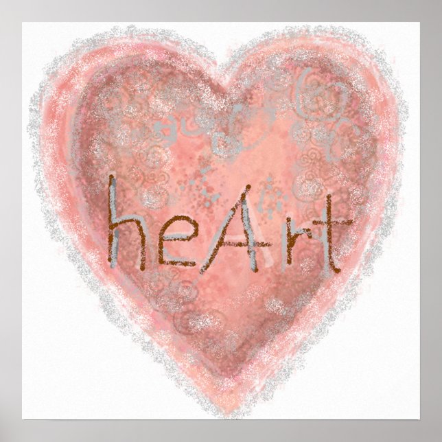 Affiches Coeur rose Valentine (Devant)