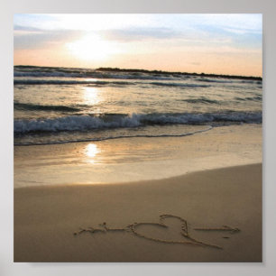 Affiches Coeur sur sable