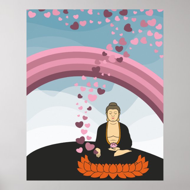 Affiches Coeurs d'amour de Bouddha (Devant)