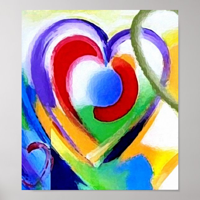 Affiches Coeurs de couleur numérique (Devant)