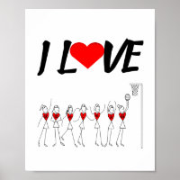 Coeurs et positions J'aime Netball