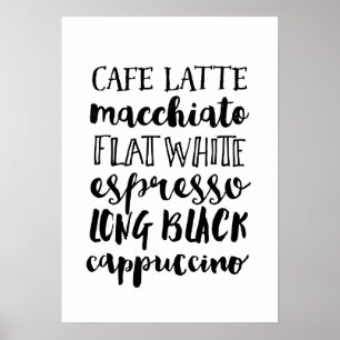 Affiches Coffe Lover en noir et blanc typographie