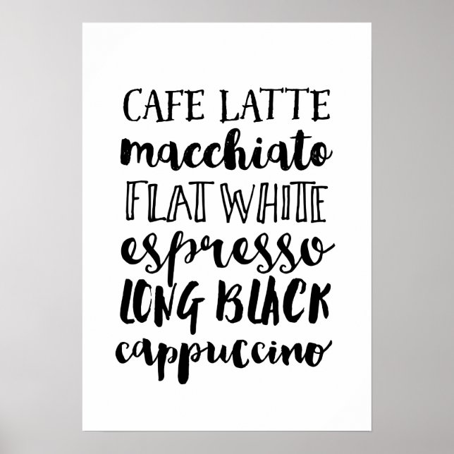 Affiches Coffe Lover en noir et blanc typographie (Devant)
