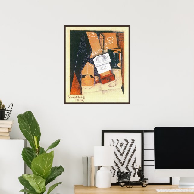 Affiches Coffee Grinder de Juan Gris, Cubism Art Vintage (Bureau à domicile)
