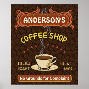 Affiches Coffee shop with Mug Create Your Own Personalized