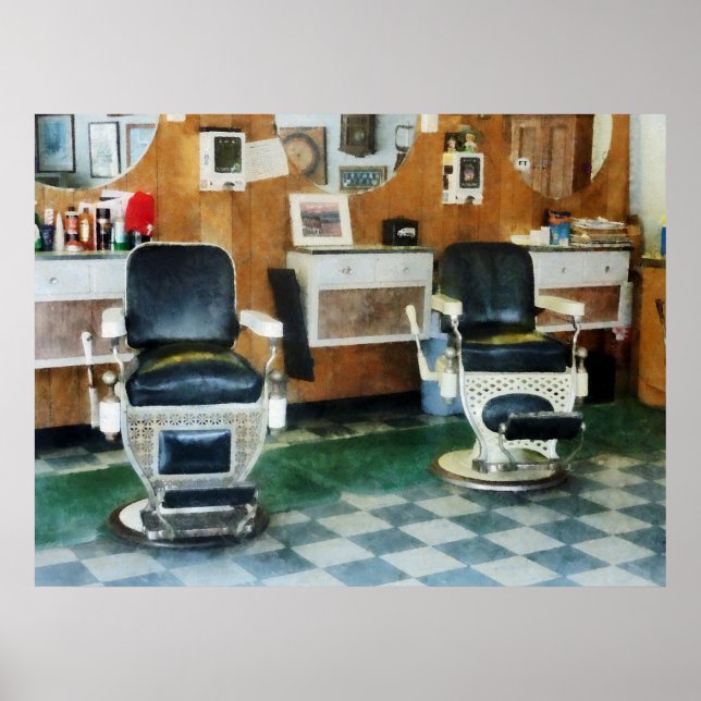 Affiches Coin Barber deux chaises (Devant)