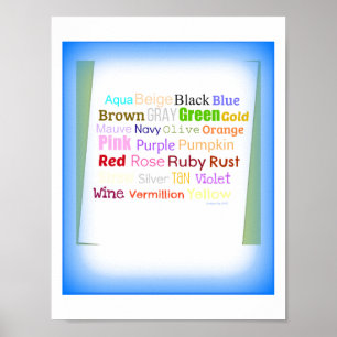 Affiches Collage de mots artistiques pour les couleurs