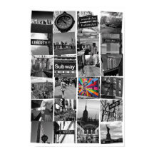 Collage de photos de New York City, blanc