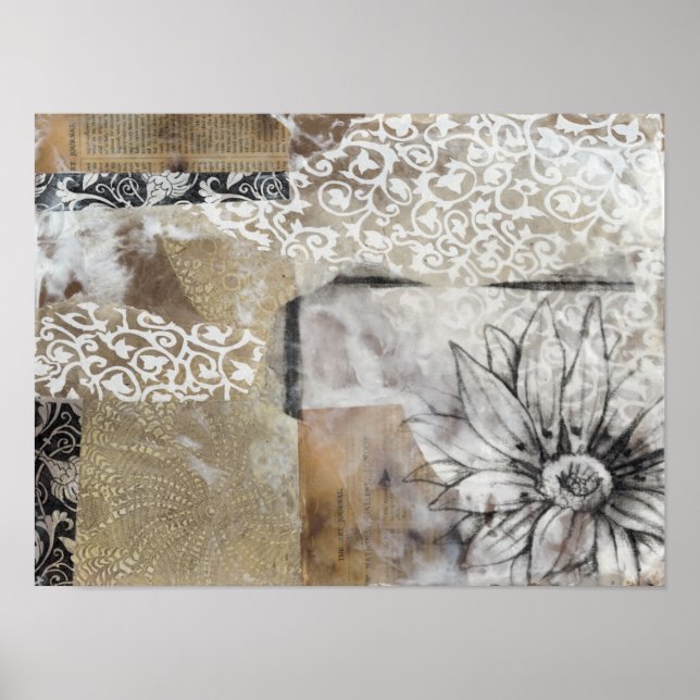 Affiches Collage Fleur II (Devant)