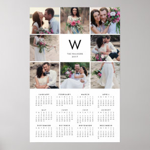 Affiches Collage minimal 16x24 2017 Calendrier photo annuel
