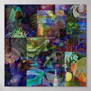 Affiches Collage multiplex de couverture arrière