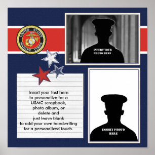 Affiches Collage patriotique de photo de Marine Corps