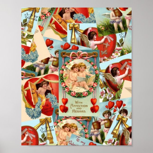 Affiches Collage Valentines vintage (Devant)