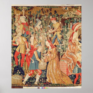 Affiches Collecte de raisins, détail de la récolte de raisi