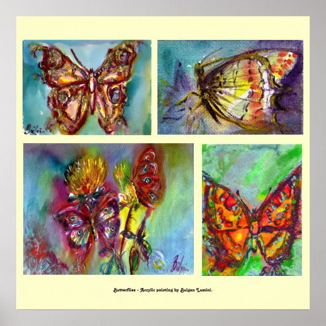 AFFICHES COLLECTION DE PAPILLONS COLORÉS (Devant)