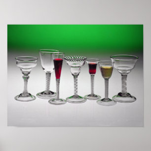 Affiches Collection de verres de vin de tiges de torsion