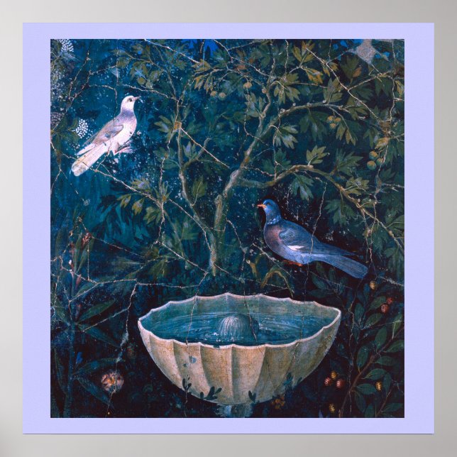 AFFICHES COLLECTION POMPEI / COLOMBES DANS LE JARDIN (Devant)