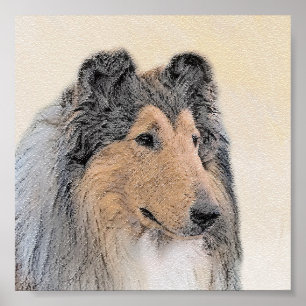 Affiches Collie (Rough) Peinture - Cute Original Chien Art