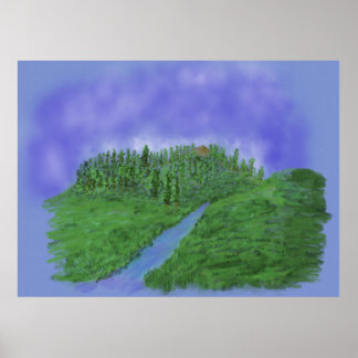 Affiches Colline et ruisseau