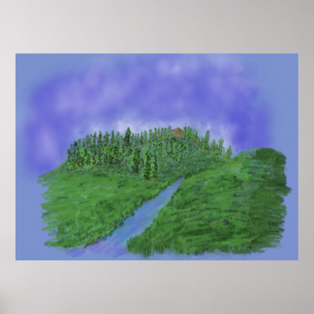 Affiches Colline et ruisseau (Devant)